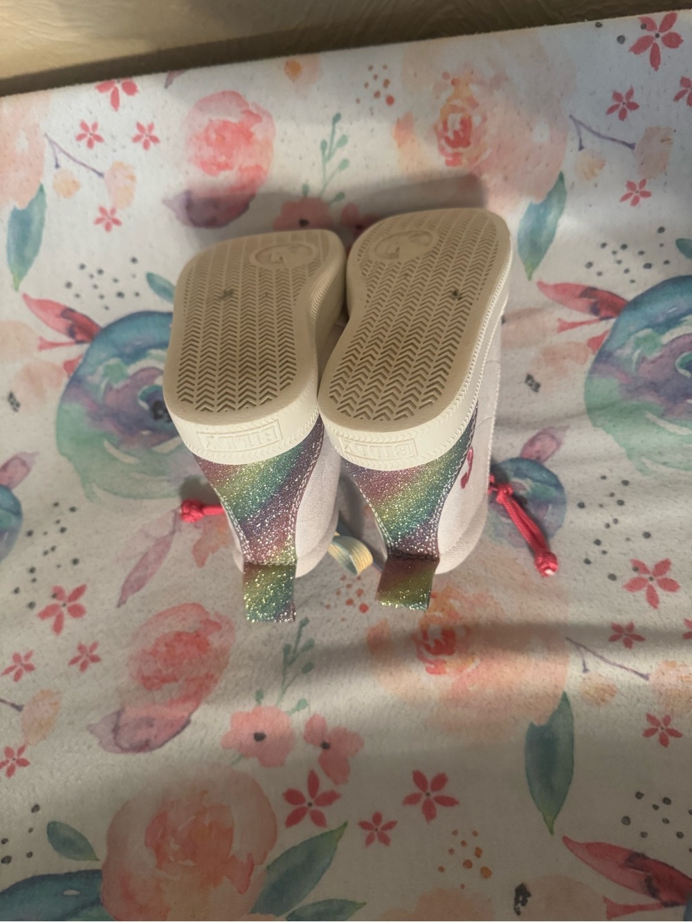 Toddler Rainbow High-Top Canvas Sneakers with Pink Accents - Picture 3 of 4